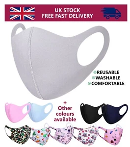 Kinder Kinder Gesichtsmaske Mundschutz Abdeckung waschbar wiederverwendbar bedruckt Unisex - Bild 1 von 12