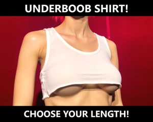 Underboob Shirt Custom Length Cutoff Crop Top Lingerie - Picture 1 of 11