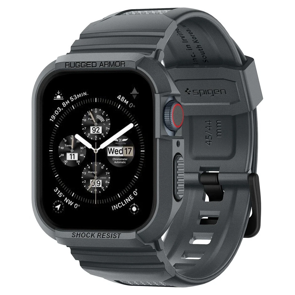 For Apple Watch SE3 9/8/7 (45mm) | Spigen [Rugged Armor Pro] Watch Case + Band