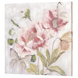 Sweet Harmony Floral Canvas Wall Art Multi Pastel - 32 Inches Square - Picture 1 of 5