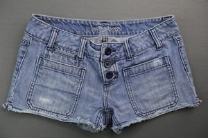 Pantalones cortos de jean para mujer American Eagle dobladillo deshilachado desgastados talla 2 (Msr 29x2) - Imagen 1 de 6