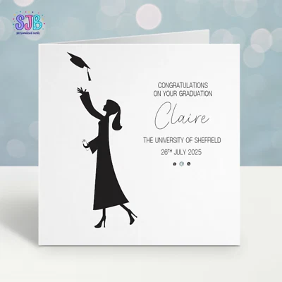 Personalised Graduation Card, University Graduation, For Girl/ Female - Image 1 of 3