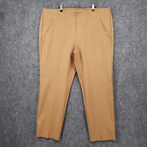 Chicos Pants Women 4 US 20 Brown Juliet Ponte Trim Details Ankle Stretch Trouser - Picture 1 of 14