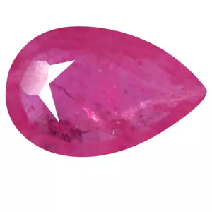 0.94 ct First-class Pear Shape (8 x 5 mm) Pinkish Red Sapphire Genuine Stone - Picture 1 of 1