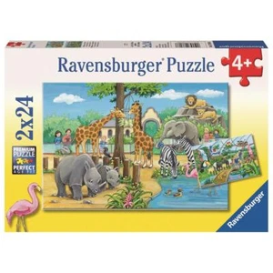 Ravensburger Puzzle 2 x 24 Pieces Willkommen IN Zoo Children's Jigsaw Ab 4 Years - Picture 1 of 3
