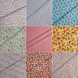 Floral 100% Cotton Poplin Fabric ROSE & HUBBLE Craft Quilting, Half / Full Metre - Picture 1 of 29