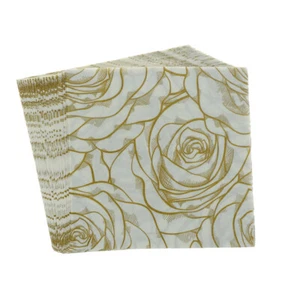 20x golden rose flower paper napkins serviette tissue party supply home decor:PW - Picture 1 of 10