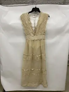 INTIMATELY Women's Gold Luna Lace Maxi Bodysuit Dress OB1456860 - XS - Picture 1 of 5