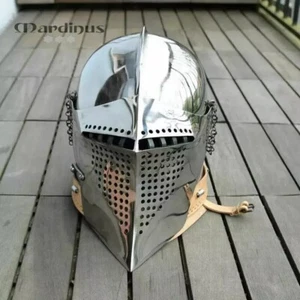 New Medieval Armor Barbuta Fighting Helmet Knight 18 Gauge Steel Christmas Gift - Picture 1 of 5