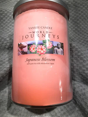 Yankee Candle WORLD JOURNEYS "JAPANESE BLOSSOM" Large 20 oz~WHITE LABEL-HTF - Image 1 of 4