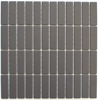 Mosaïque Baguettes céramique marron non vitré cuisine 24-CUST051_f | 10 plaques - Photo 1/3