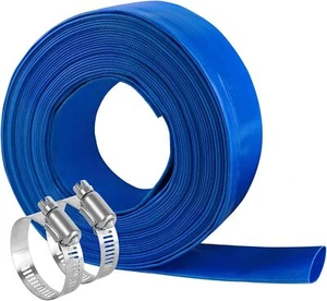 1 1/2 IN x 100 FT Pool Backwash Hose, Heavy Duty Flat Discharge Hose, Weather an - Picture 1 of 9