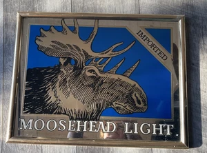 Vintage Elchkopf Licht Bier Werbung Spiegel Schild/Bild mit Rahmen 17 x 13 - Bild 1 von 8