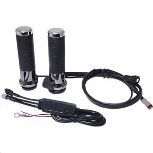 Koso North America AX068M00 Throttle-By-Wire Titan™-X Heated Grips - Chrome - Picture 1 of 3