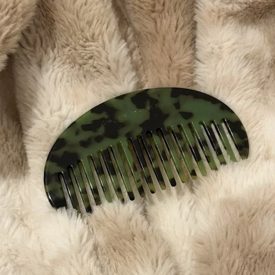 ZARA HOME Tortoise Shell Hair Comb – Green Black Pattern, 4.5”  - Lightly used - Image 1 of 2