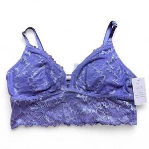 Bralette donna in pizzo lungo leggermente foderata viola Auden nuova con etichetta taglia small - Foto 1 di 8