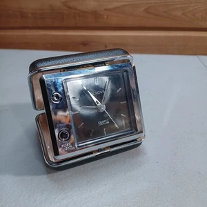 Vintage Bulova Travel Quartz Lite Alarm Clock with Case Tested Running Good EUC - Picture 1 of 10
