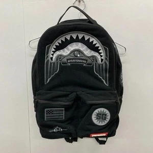 SPRAYGROUND Backpack GHOST SHARK ARMY PATCHES Black Laptop Tablet Pouch - Picture 1 of 24
