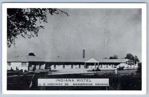 Postal azul y Harlan de Indiana Motel Bainbridge in US HIGHWAY 36 AÑOS 50-60 - Imagen 1 de 2