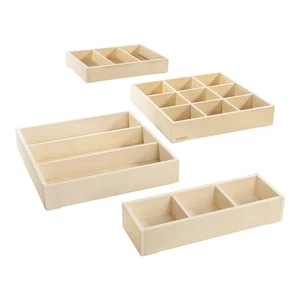 Kaplan Early Learning Loose Parts Stacking Wooden Trays - Set of 4 - Picture 1 of 3