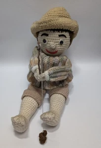 Muñeca niño ganchillo - Lindo juguete de peluche amigurumi pescador | Regalo para niños - Imagen 1 de 4
