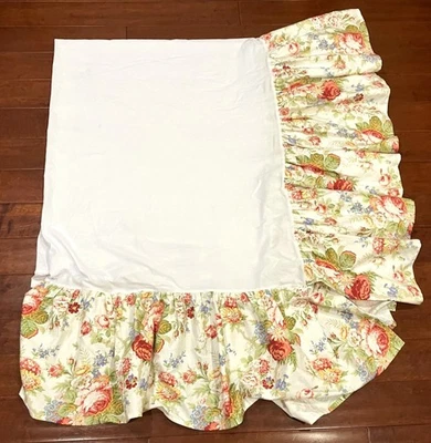 Vintage Ralph Lauren Chaps Elisa Floral Queen Bed Skirt Dust Ruffle Roses Rare - Image 1 of 3