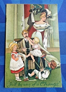 Comic Postcard 1900s Suffragette Votes For Women JUST BY WAY OF A CHANGE - Picture 1 of 2