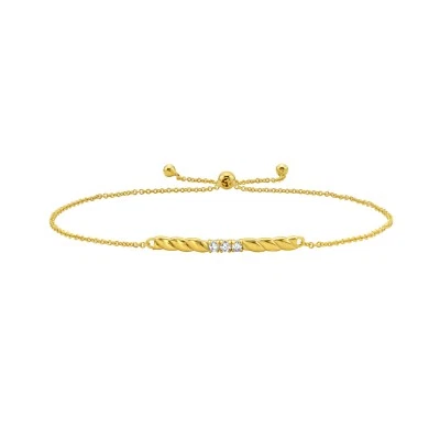 Phillip Gavriel 14k Yellow Gold 9.25" BOLO Chain Bracelet 0.09 ctw Diamond Bar - Image 1 of 4