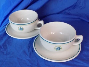 Walker China MARINE MIDLAND BANK Juego de tazas y platillos de café de gran tamaño x2 PROMOCIONAL - Imagen 1 de 8