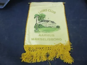 Vintage Lions Club International Banner Flag Aarhus Denmark Marselisborg Palace - Imagen 1 de 2