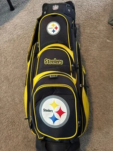 NFL Steelers Golf Club Bag Single Strap 'The Bucket' 14-way Cart w/ accessoiries - Picture 1 of 10