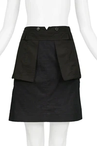 VINTAGE HELMUT LANG BLACK INSIDE-OUT COTTON SKIRT - Picture 1 of 4