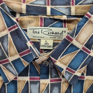 Camicia Tori Richard adulto grande multicolore tribale cotone prato hawaiano uomo - Foto 1 di 6