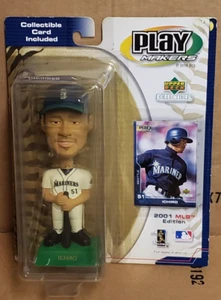 Play Makers 2001 Upper Deck Collezionismo ICHIRO Suzuki Bobblehead Con Scheda - Foto 1 di 4