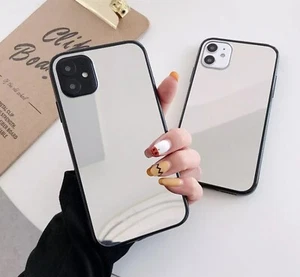 For iPhone 15 Pro Max 14 13 12 11 X 8 7 SE Sparkling Crystal Makeup Mirror Case - Picture 1 of 7
