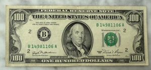 Rare Uncirculated Series 1981 $100 bill District #2 New York - Picture 1 of 2