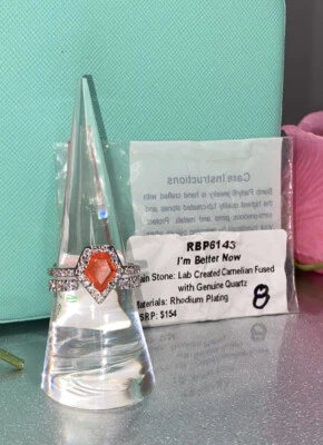 Anillo Bomb Party Talla 8 "I'm Better Now" RBP6143 Cornalina Fusionado Cuarzo Genuino Foto 1 de 3