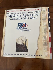 50 STATE QUARTERS COLLECTERS MAP 1999-2008 {With Quarters} - Picture 1 of 7