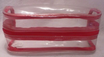 Estuche/bolso cosmético Bareminerals Bare Escentuals transparente con adornos rojos Foto 1 de 4