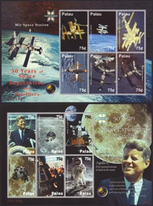 PALAU #941-42 75¢ Space Exploration, 50th Ann. - Set, 2 Mini Sheets of 6 Stamps - Picture 1 of 3