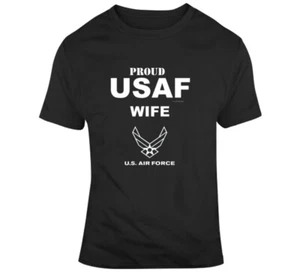 Proud Usaf Wife Air Force Family Gift Veteran Military T Shirt - Picture 1 of 3