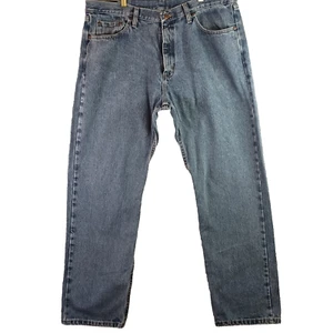 Men's Cotton Relaxed Fit Jeans Size 38x32 5 Pocket Medium Wash Denim -Wrangler - Picture 1 of 16