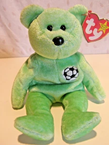 RARE!!! Ty Beanie Baby - 1998 Kicks- The Soccer Bear - with Tag Errors - Picture 1 of 19