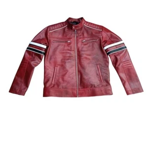 BOMBER BIKER New Men's Stand Collar Jacket Soft Lambskin Stylish Slim Fit Jacket - Picture 1 of 4