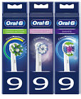Oryginalne szczotki wtykowe Oral-B Cross Action, Sensitive Clean & 3D-White 9 sztuk