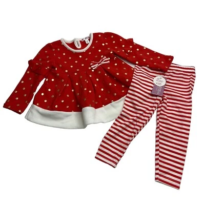 NUEVO CON ETIQUETAS Nannette Niños 2 Piezas Conjunto Sudadera Pantalones Vacaciones Navidad Talla 2T Rojo Foto 1 de 4