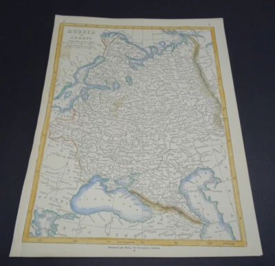 Antiguo mapa de Rusia por Joseph Lowry impreso 1852 Foto 1 de 3