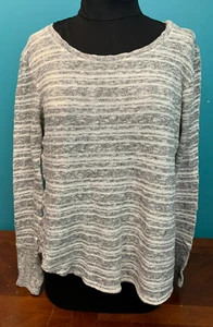 Vintage 90s Women's C&C California Striped Lightweight Sweater - Medium, Gray - Picture 1 of 10