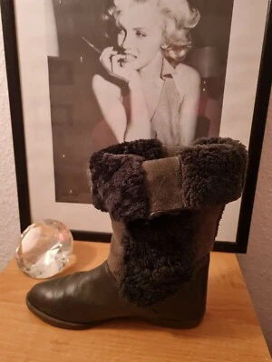 DAMEN STIEFEL 3 in 1 ECHTES LAMMFELL ECHTES LEDER 38  PELZ ELEGANCE WARM BEQUEM0 - Bild 1 von 4