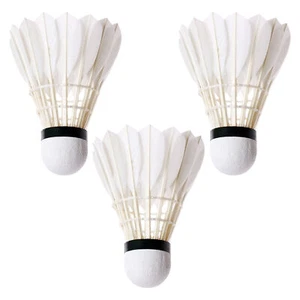 Badminton Shuttlecock 3pcs White Training Ball Shuttlecock Professional Feather - Picture 1 of 12